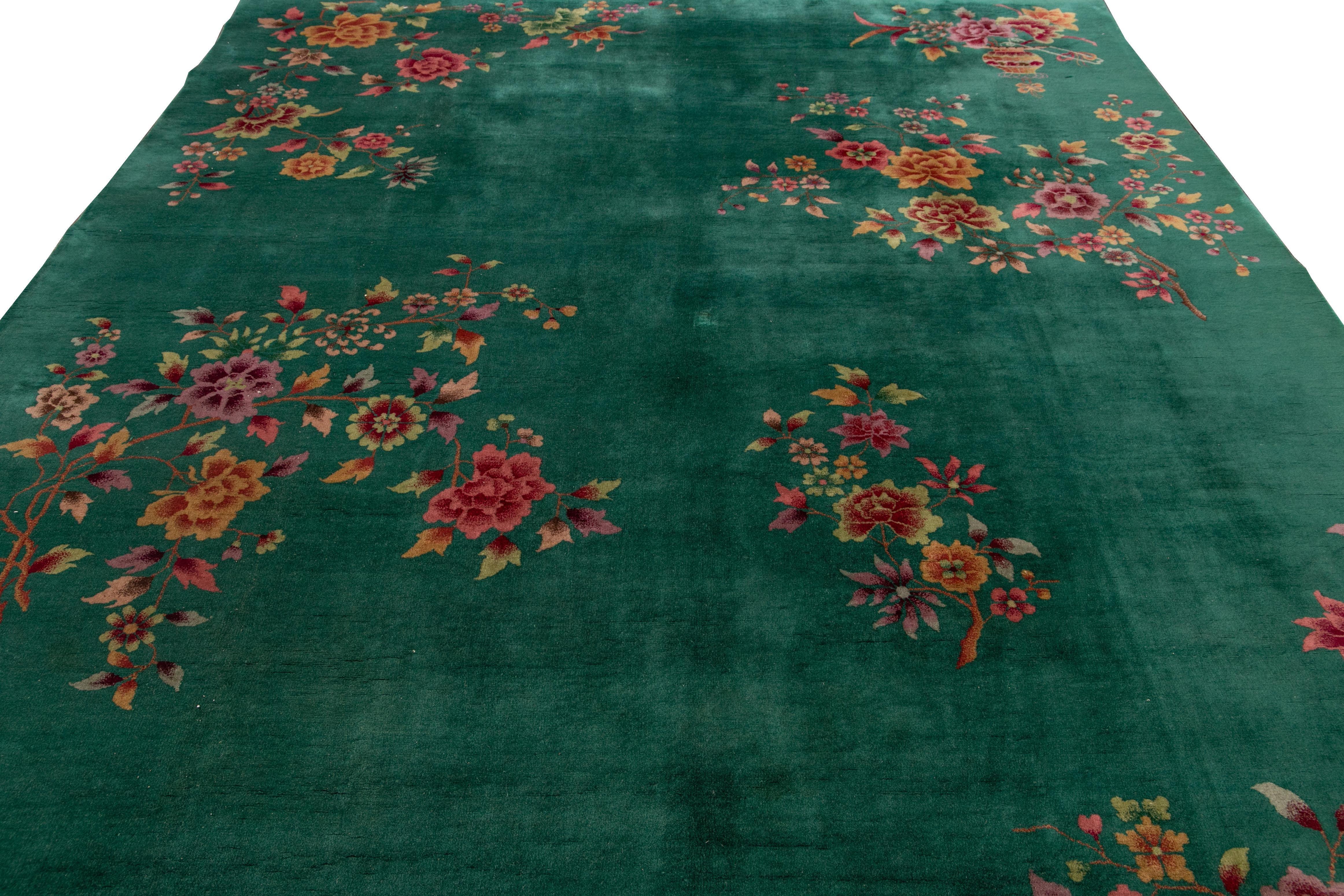 green art deco rug