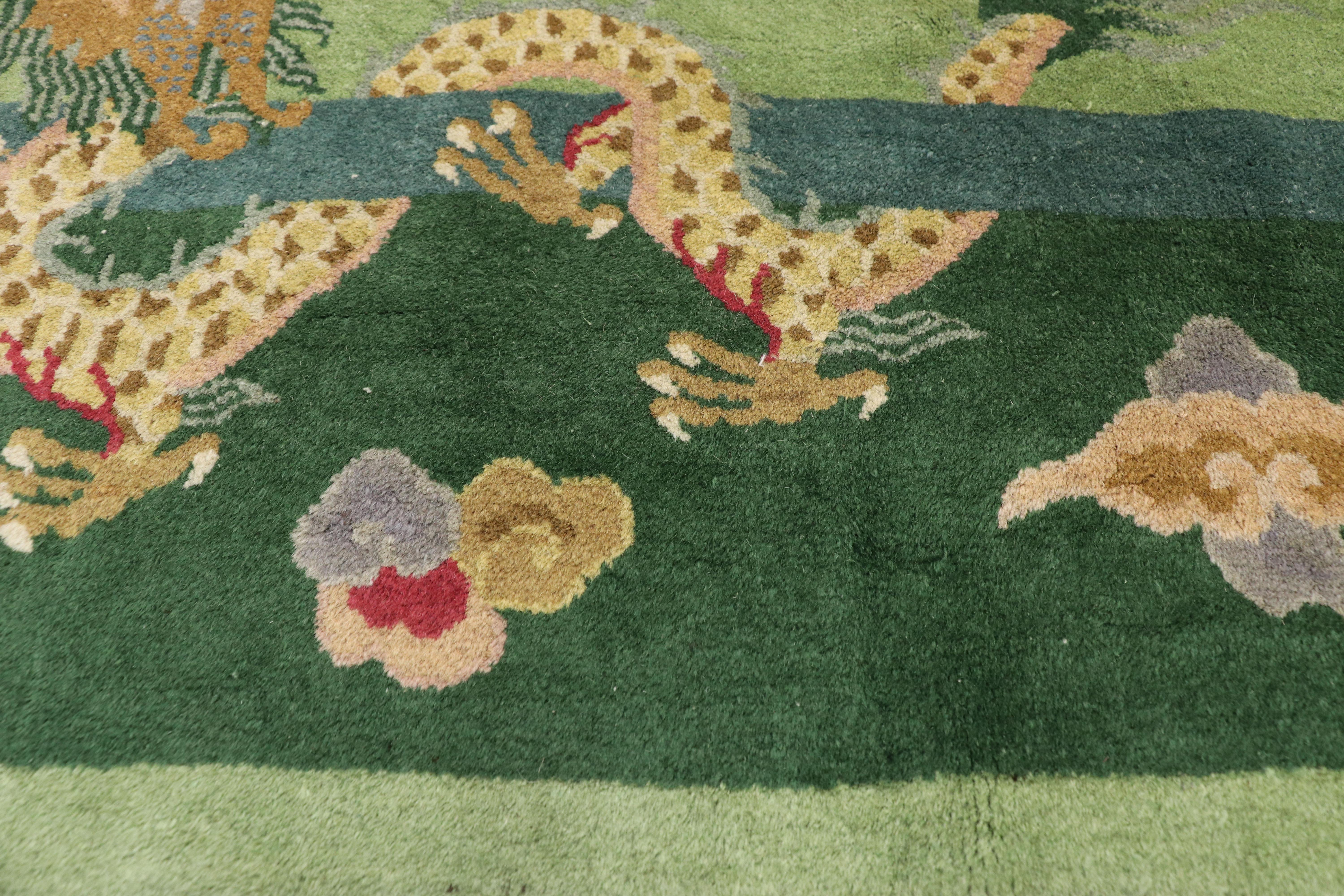 green chinese rug