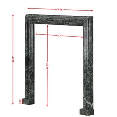 Green Antique Marble Bolection Fireplace Mantel - Architectural Design Element