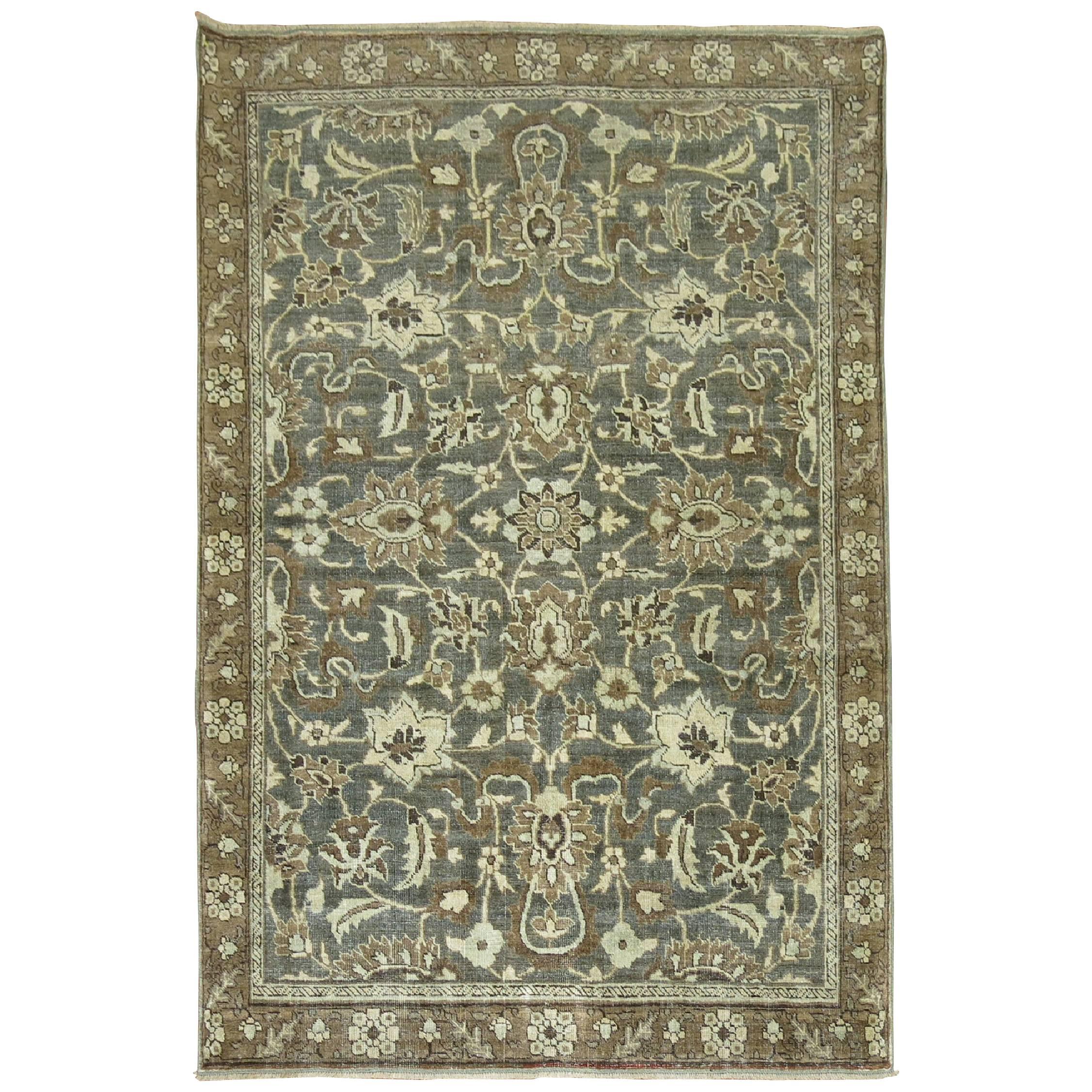 Green Antique Persian Heriz Rug