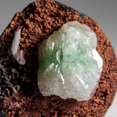 Green Apophylite on Druzy Matrix from India