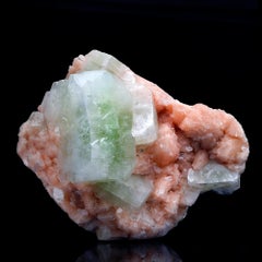 Green Apophyllite on Stilbite