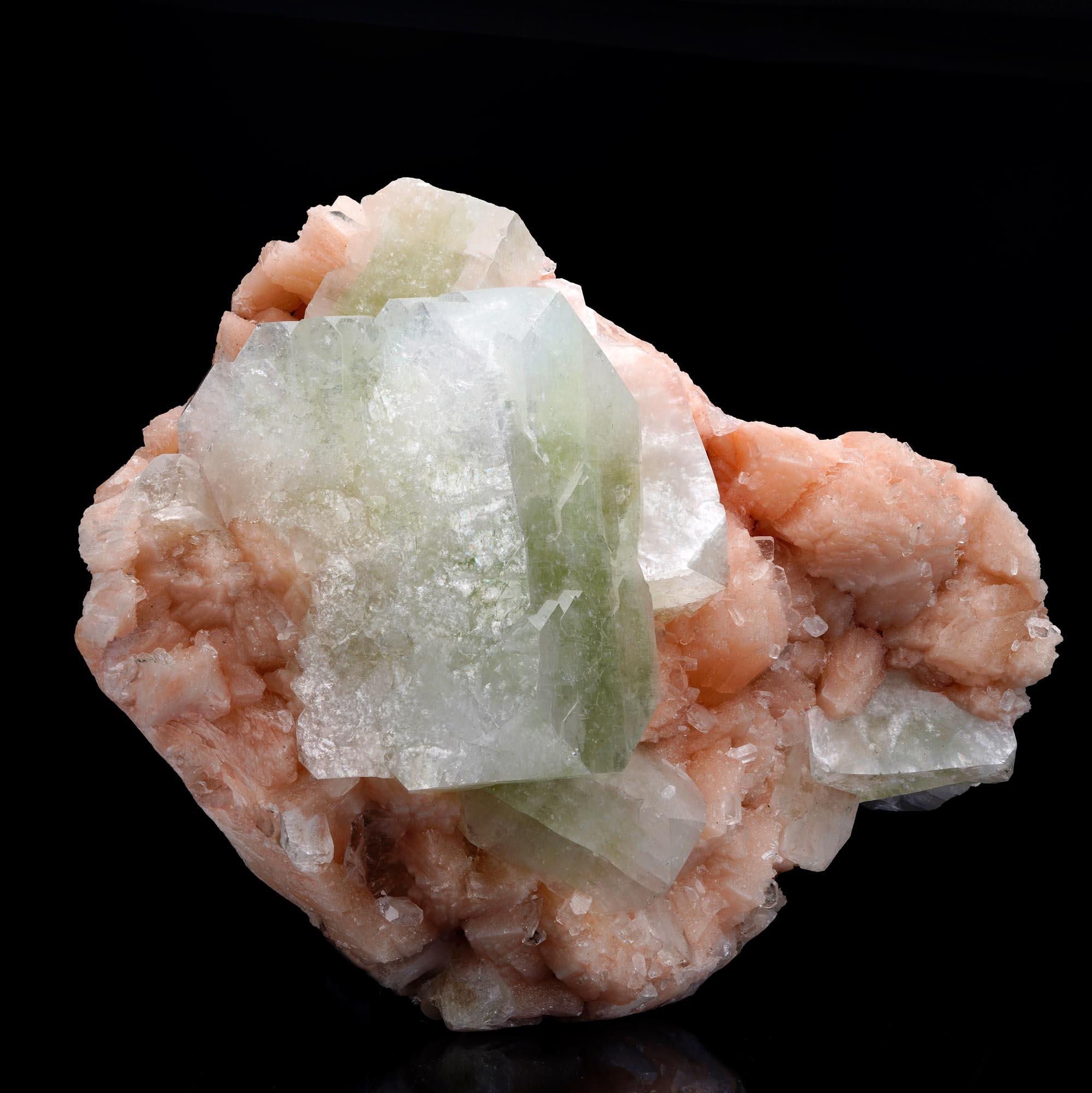 Indiano Apofillite verde su Stilbite in vendita