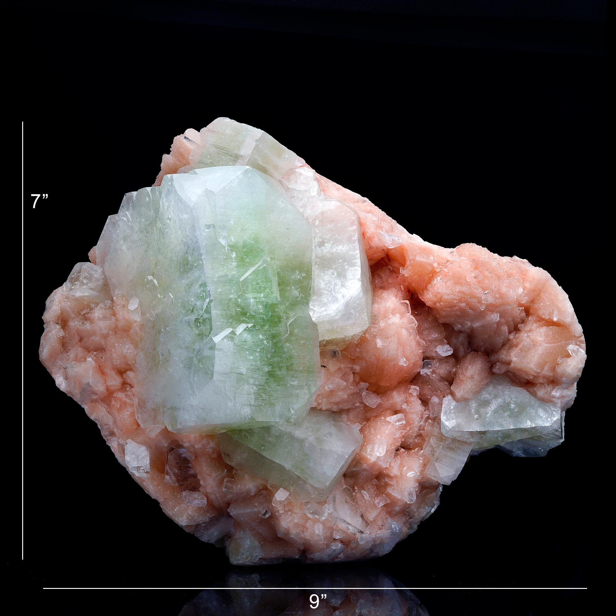 Apofillite verde su Stilbite in vendita 1