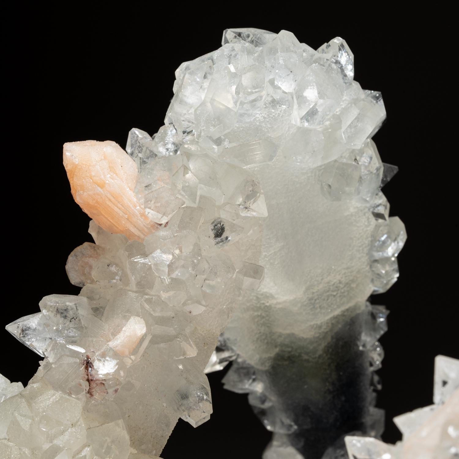 Contemporary Green Apophyllite with Calcite and Stilbite on matrix from Jalgaon,  Maharashtra For Sale