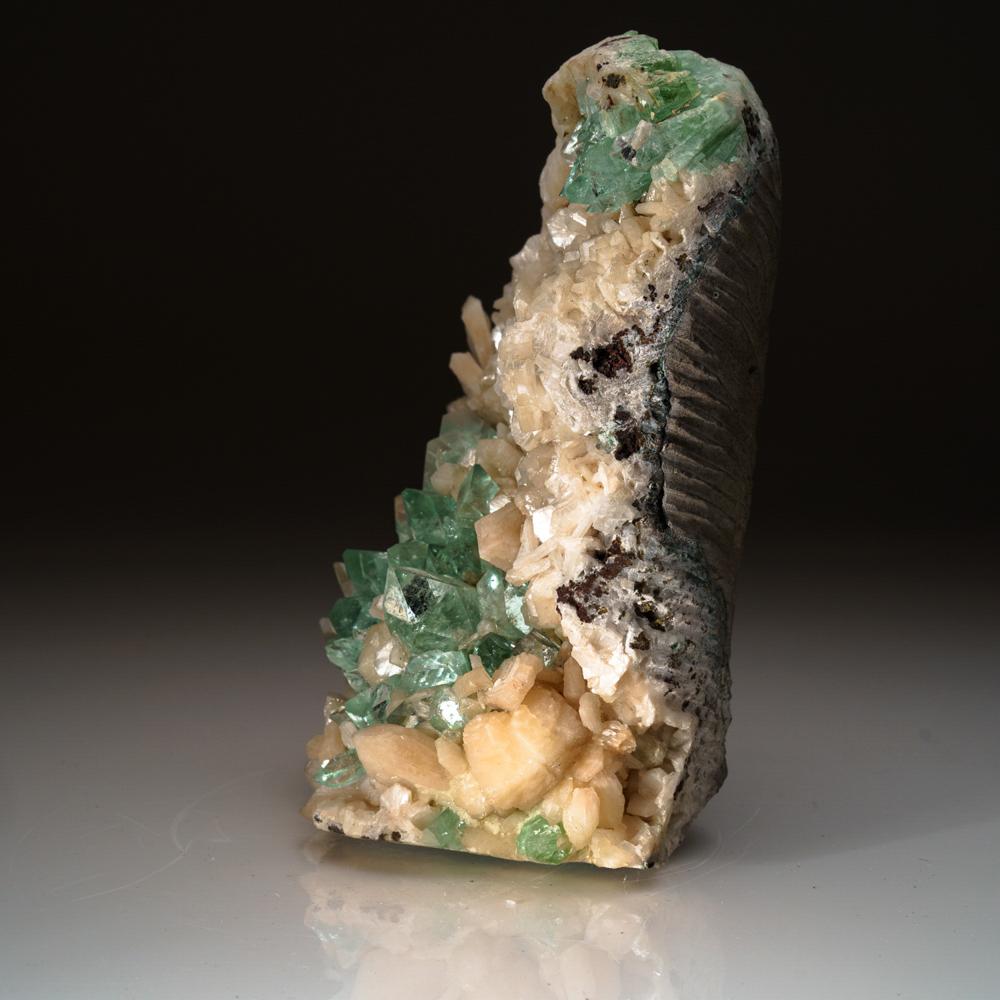 Contemporary Green Apophyllite with Pink Stilbite From Pashan Hill Quarry, Pune District, Mah For Sale