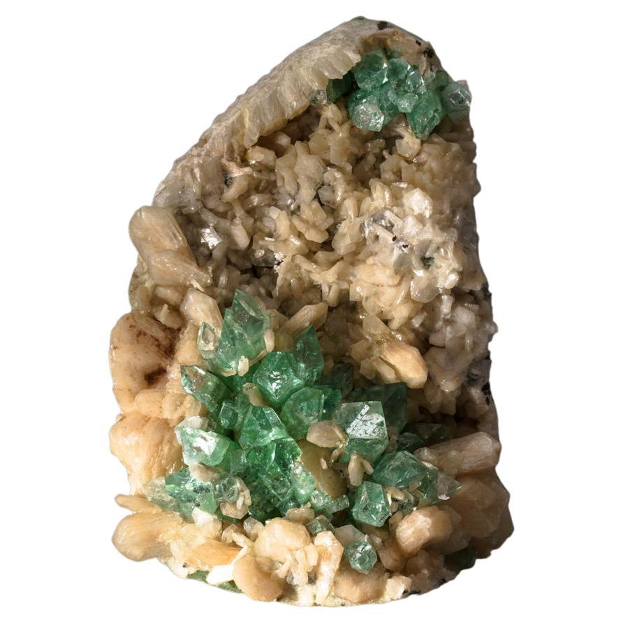 Green Apophyllite with Pink Stilbite From Pashan Hill Quarry, Pune District, Mah