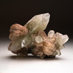Green Apophyllite With Stilbite From Jalgaon, Maharashtra, India