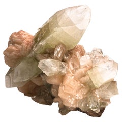 Green Apophyllite With Stilbite From Jalgaon, Maharashtra, India