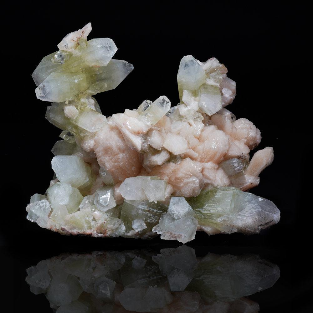 Indian Green Apophyllite with Stilbite // Ver. 1 For Sale