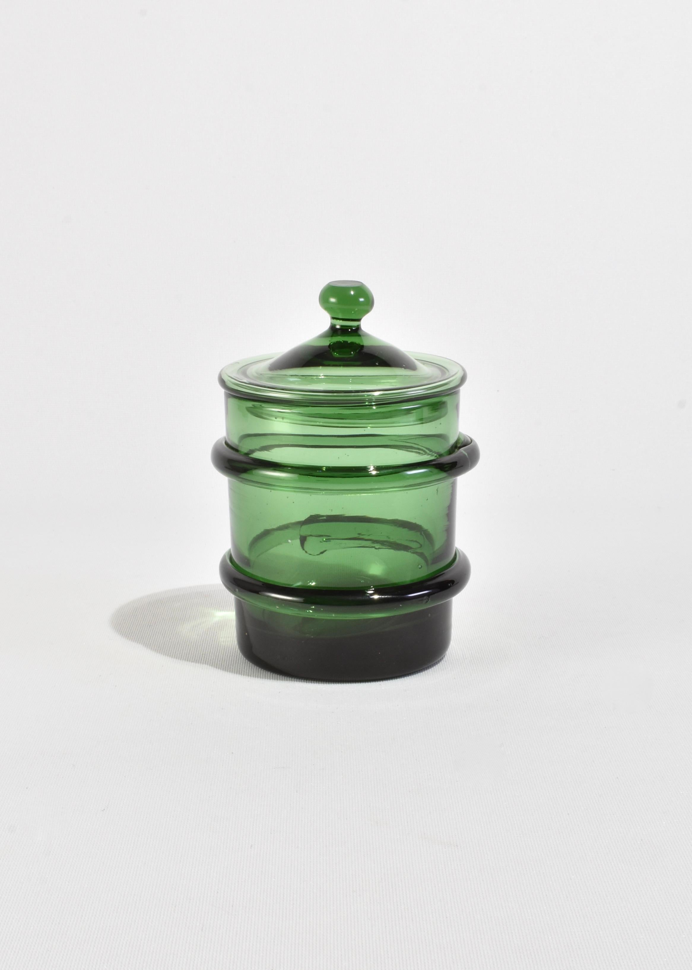 Hand-Crafted Green Apothecary Jar