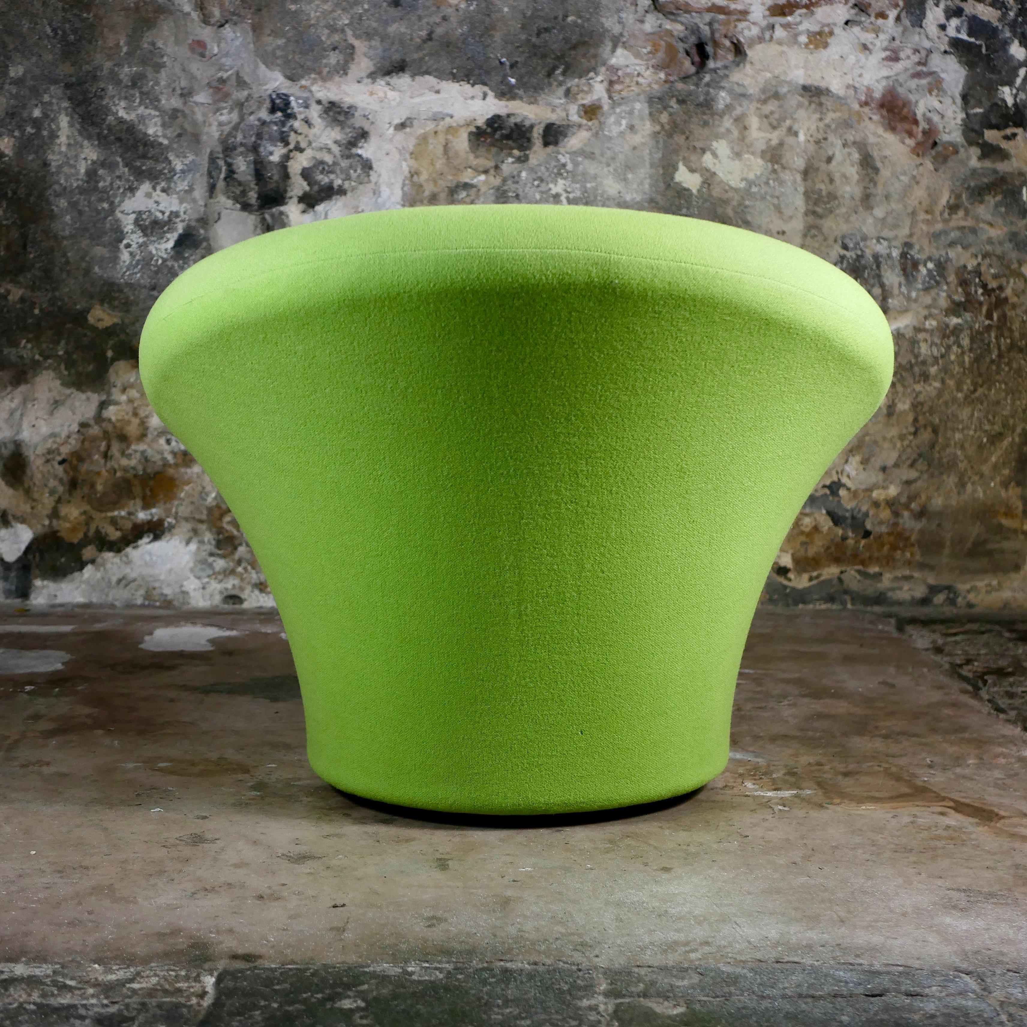 Sillón y otomana en forma de seta de manzana verde de Pierre Paulin para Artifort, década de 1990 en venta 3