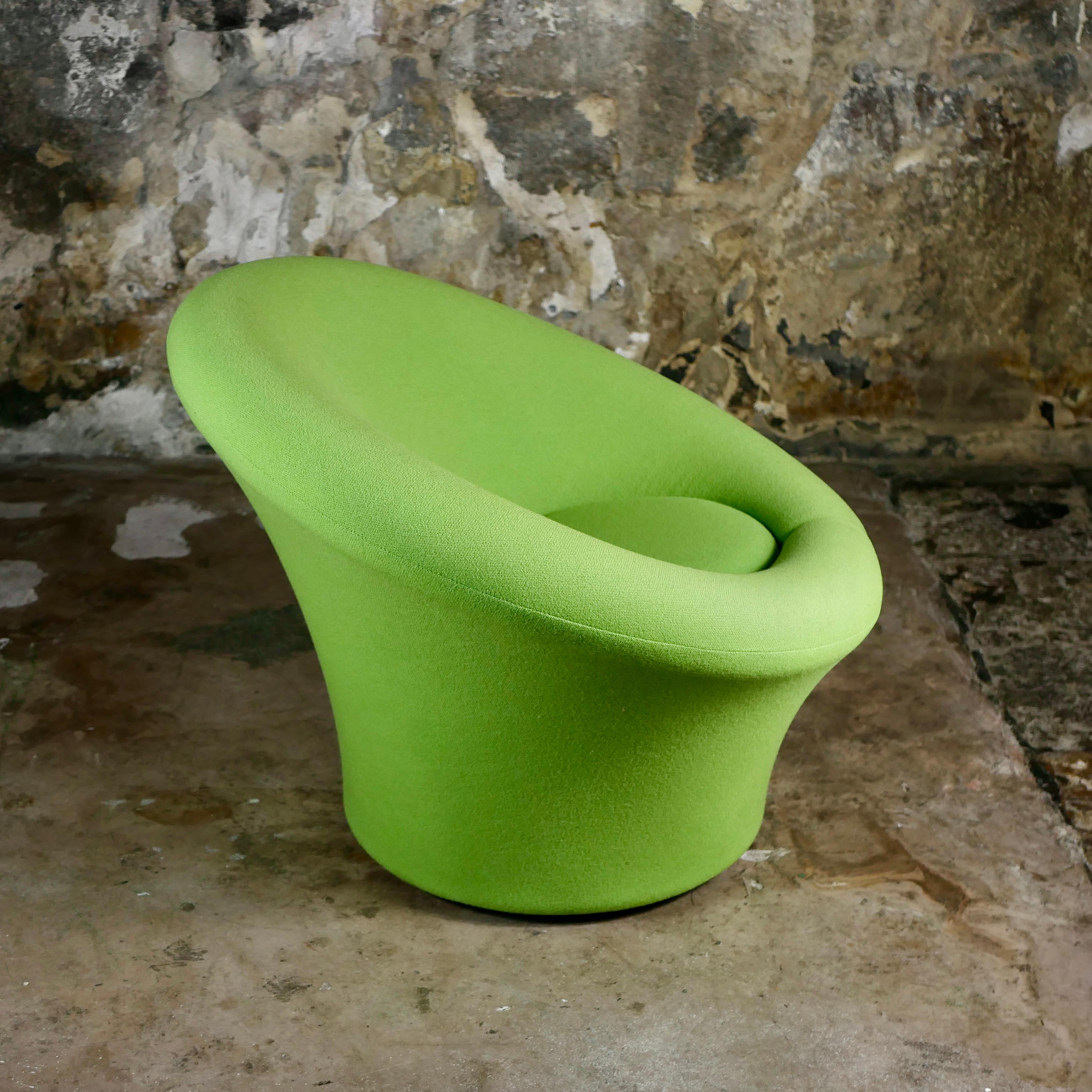Sillón y otomana en forma de seta de manzana verde de Pierre Paulin para Artifort, década de 1990 en venta 1