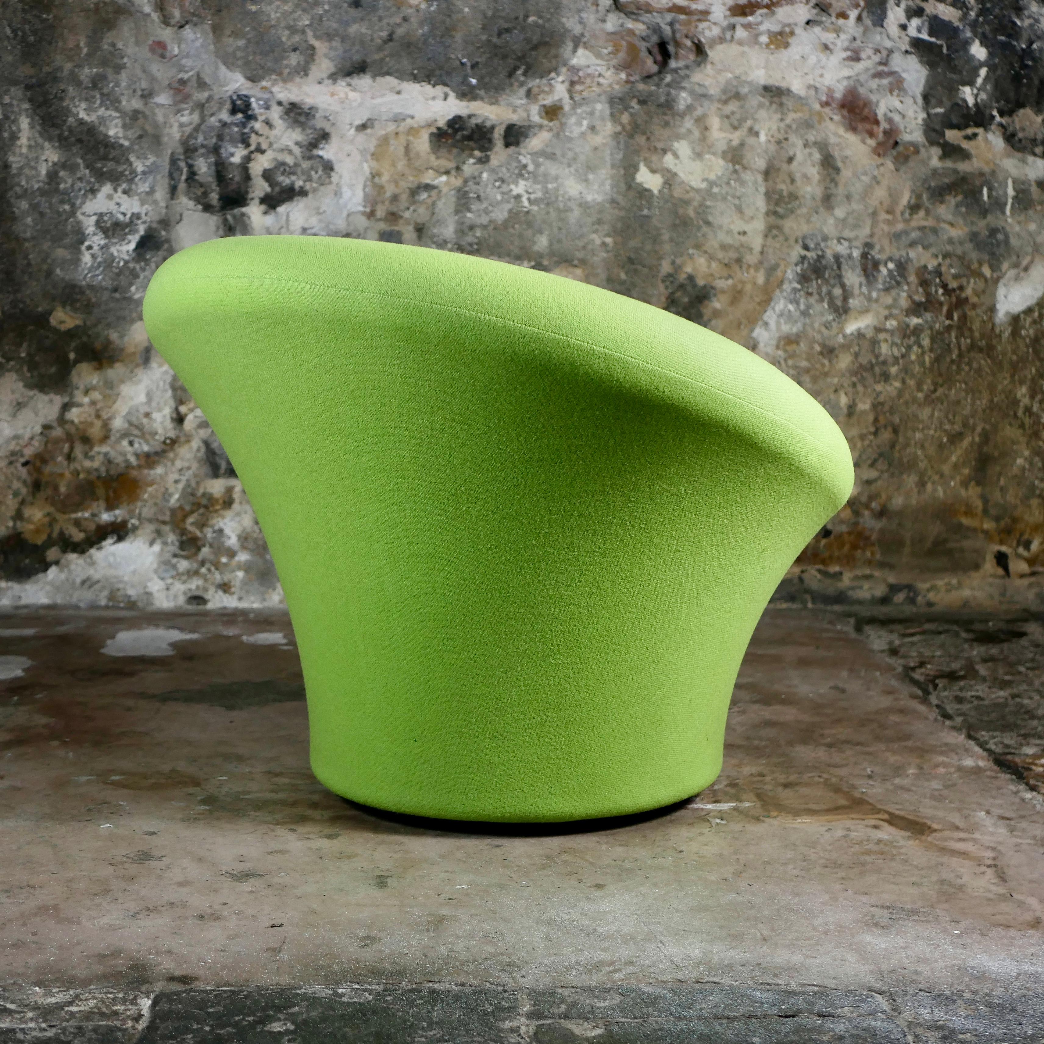 Sillón y otomana en forma de seta de manzana verde de Pierre Paulin para Artifort, década de 1990 en venta 2