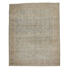 Green Apricot Distressed Persian Tabriz Rug