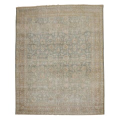 Green Apricot Distressed Persian Tabriz Rug