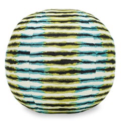 Green Aqua Black Stripey Animalesque Ball Pillow