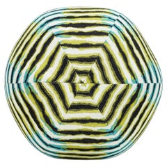 Green Aqua Black Stripey Animalesque Ball Pillow