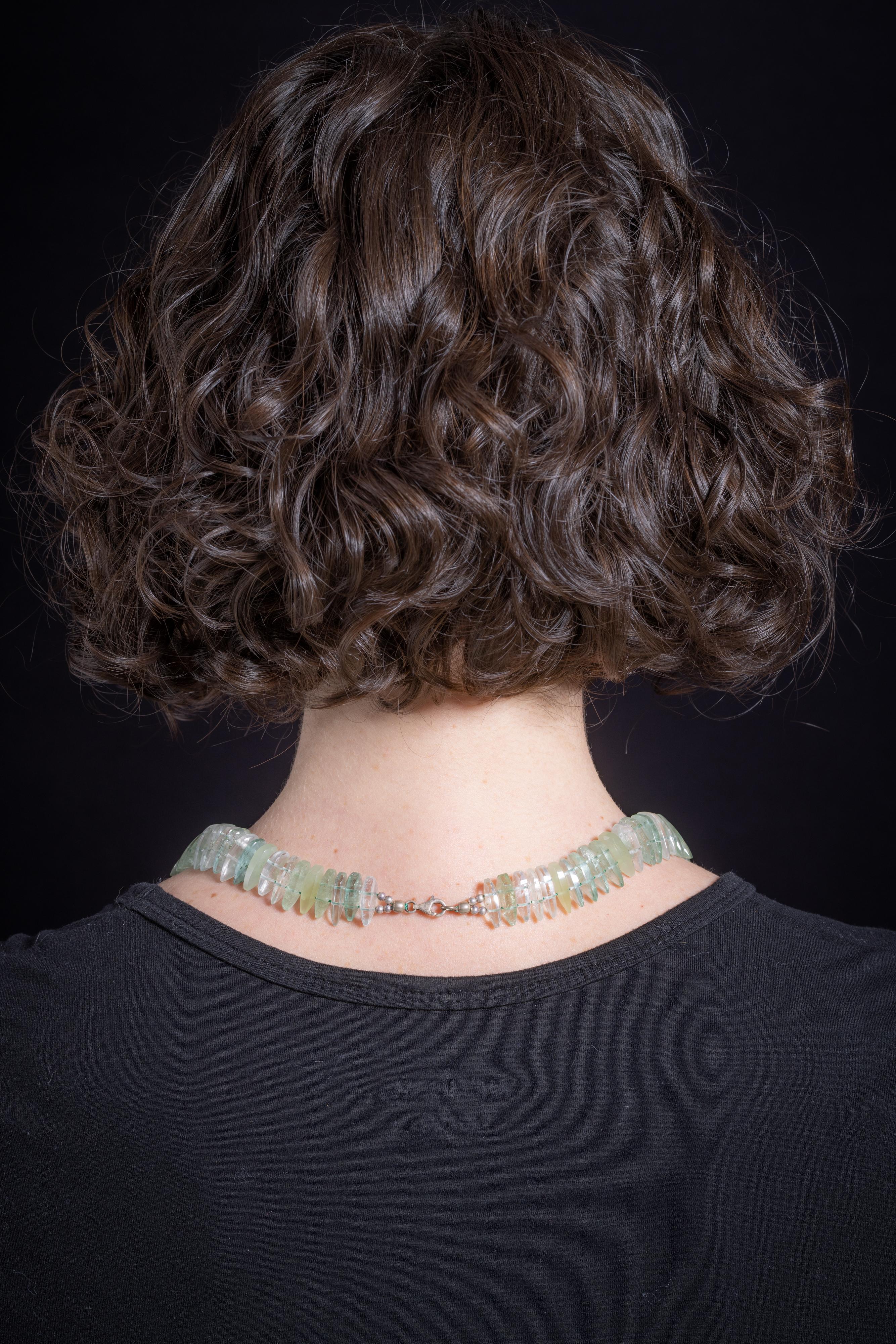 Women's or Men's Green Aquamarine Beaded Necklace