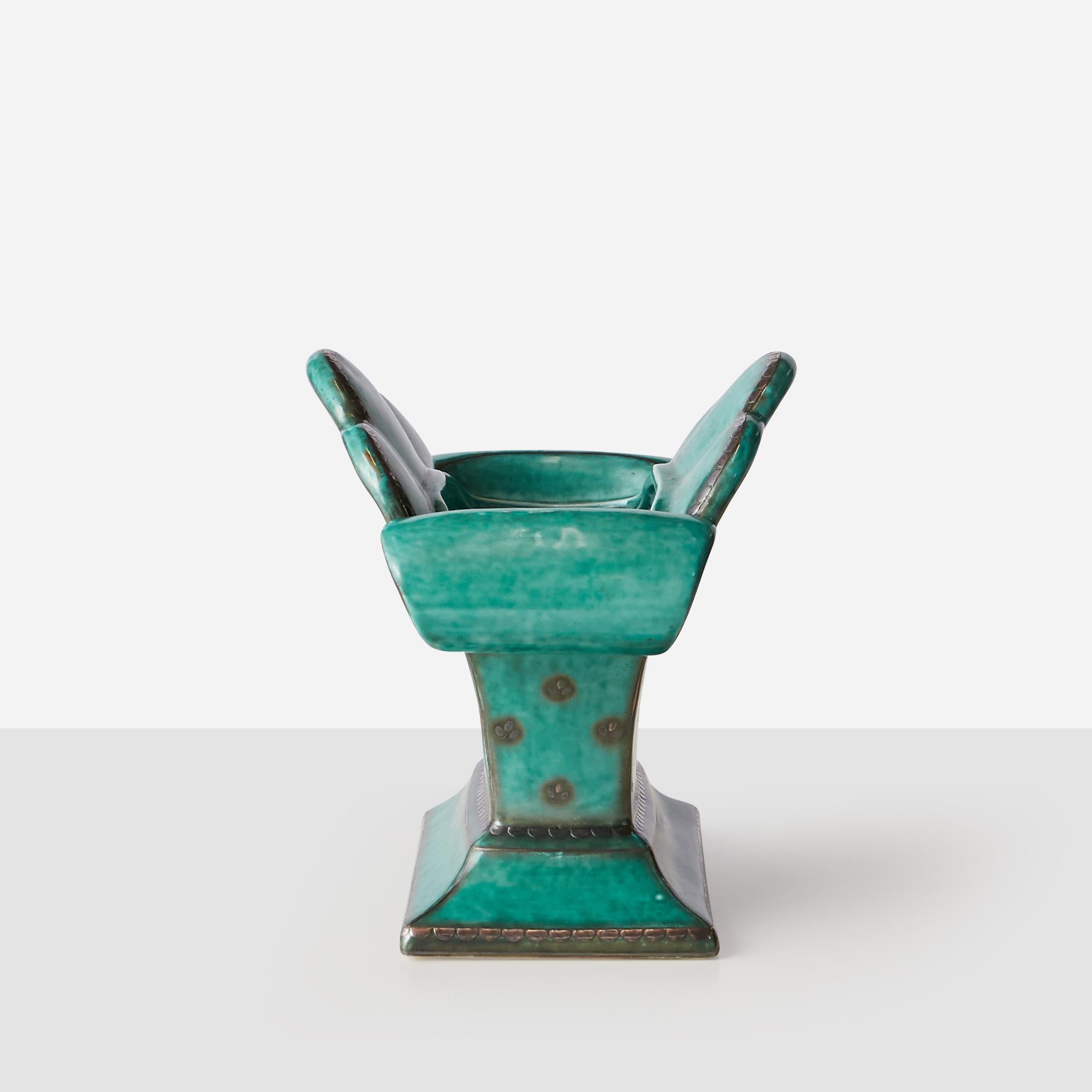 Jarrón Argento Verde de Wilhelm Kåge para Gustavsberg en Bueno estado para la venta en San Francisco, CA