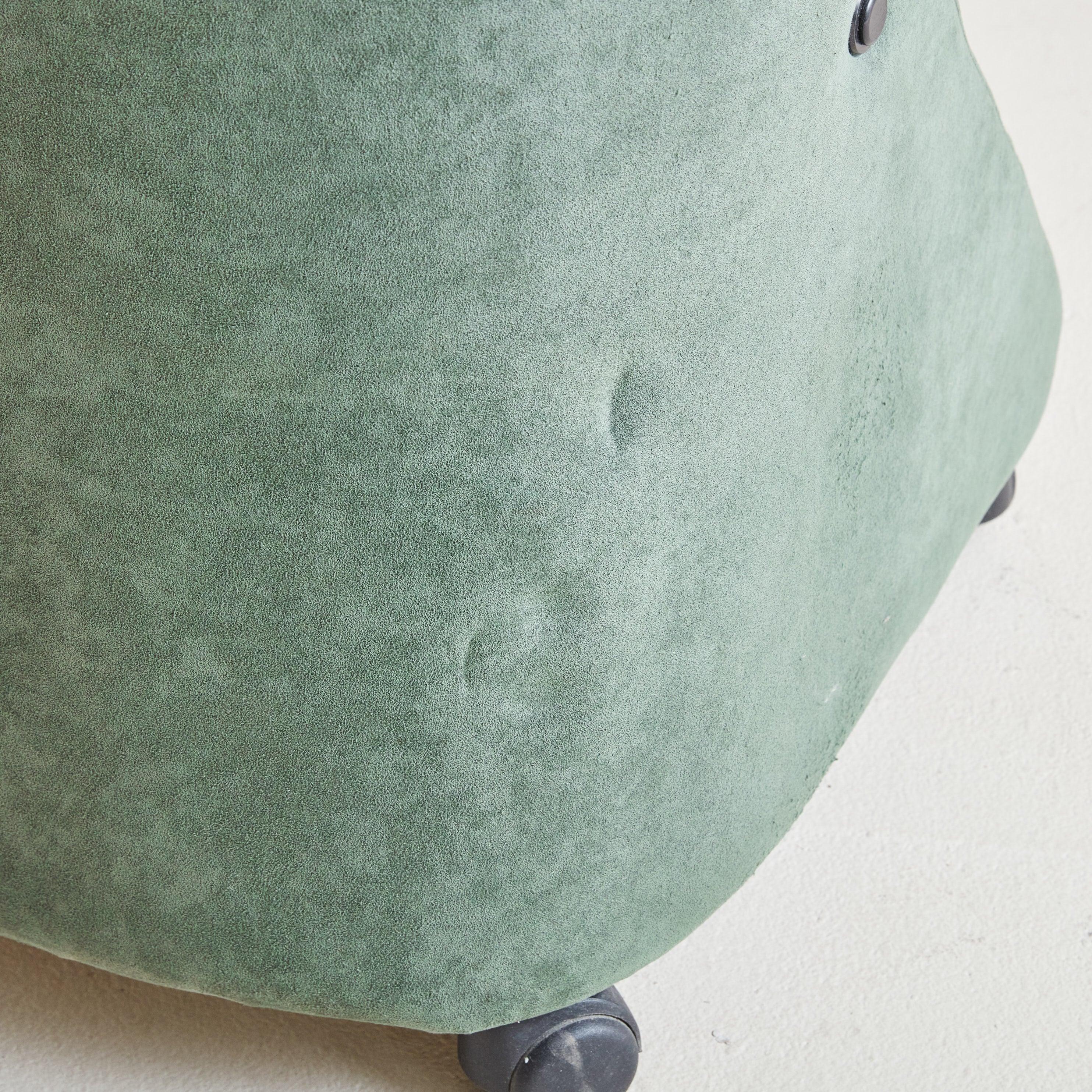 Green Armchair on Casters Attributed to Gianni Moscatelli for Formanova, Italy 4