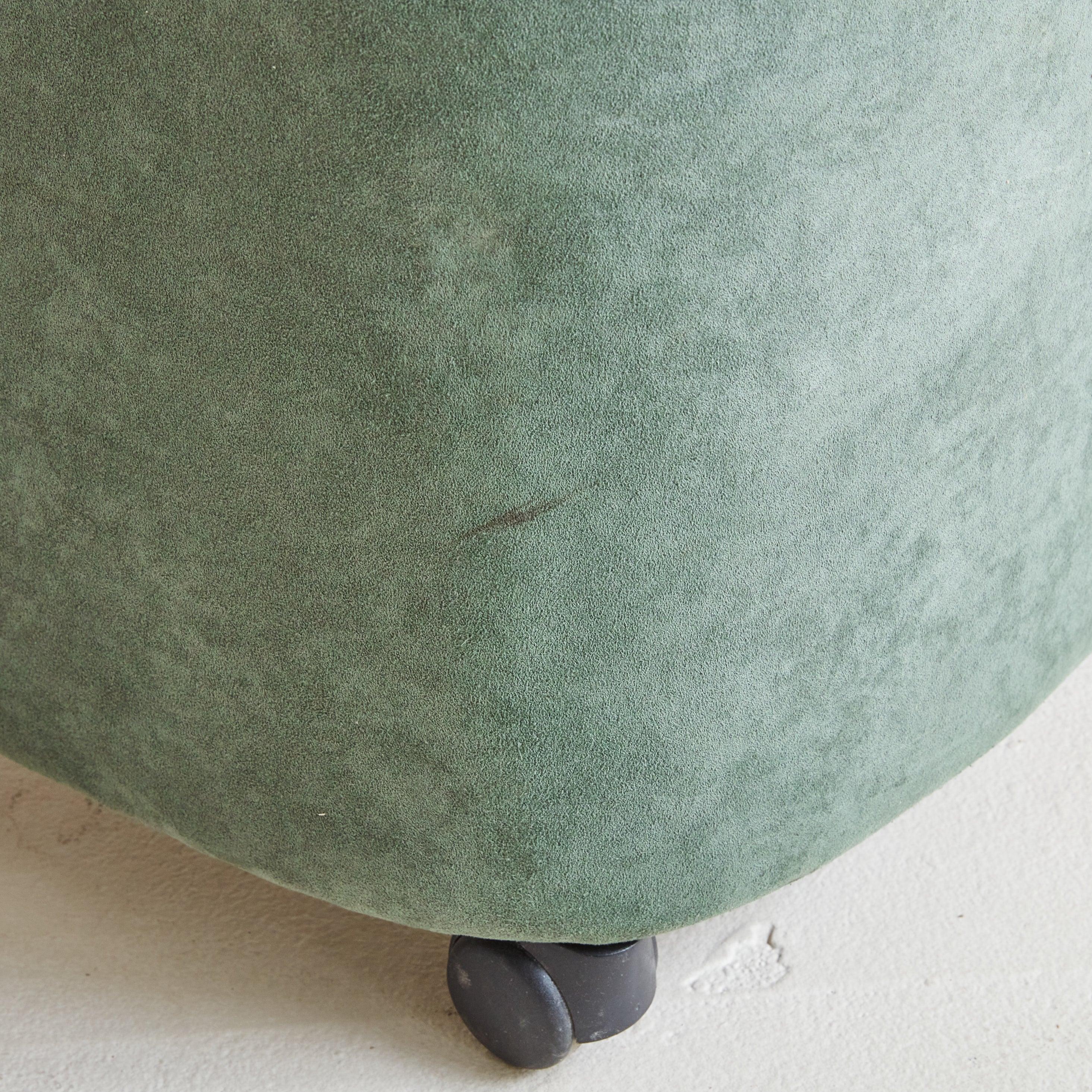 Green Armchair on Casters Attributed to Gianni Moscatelli for Formanova, Italy 2