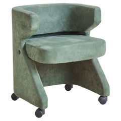 Green Armchair on Casters Attributed to Gianni Moscatelli for Formanova, Italy