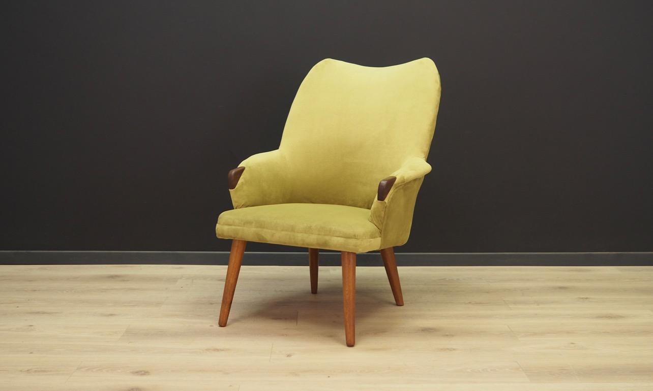 Mid-Century Modern Green Armchair Vintage 1970s Danish Design Retro For Sale