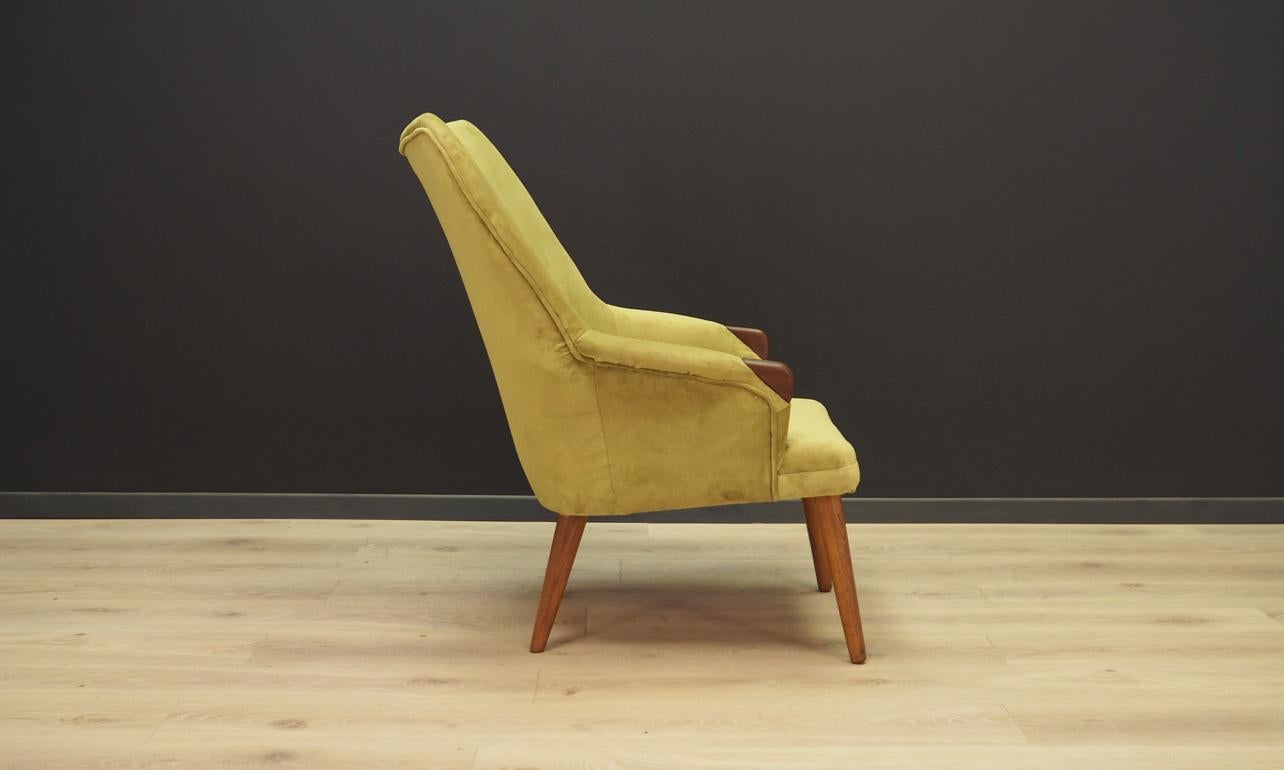 Woodwork Green Armchair Vintage 1970s Danish Design Retro For Sale