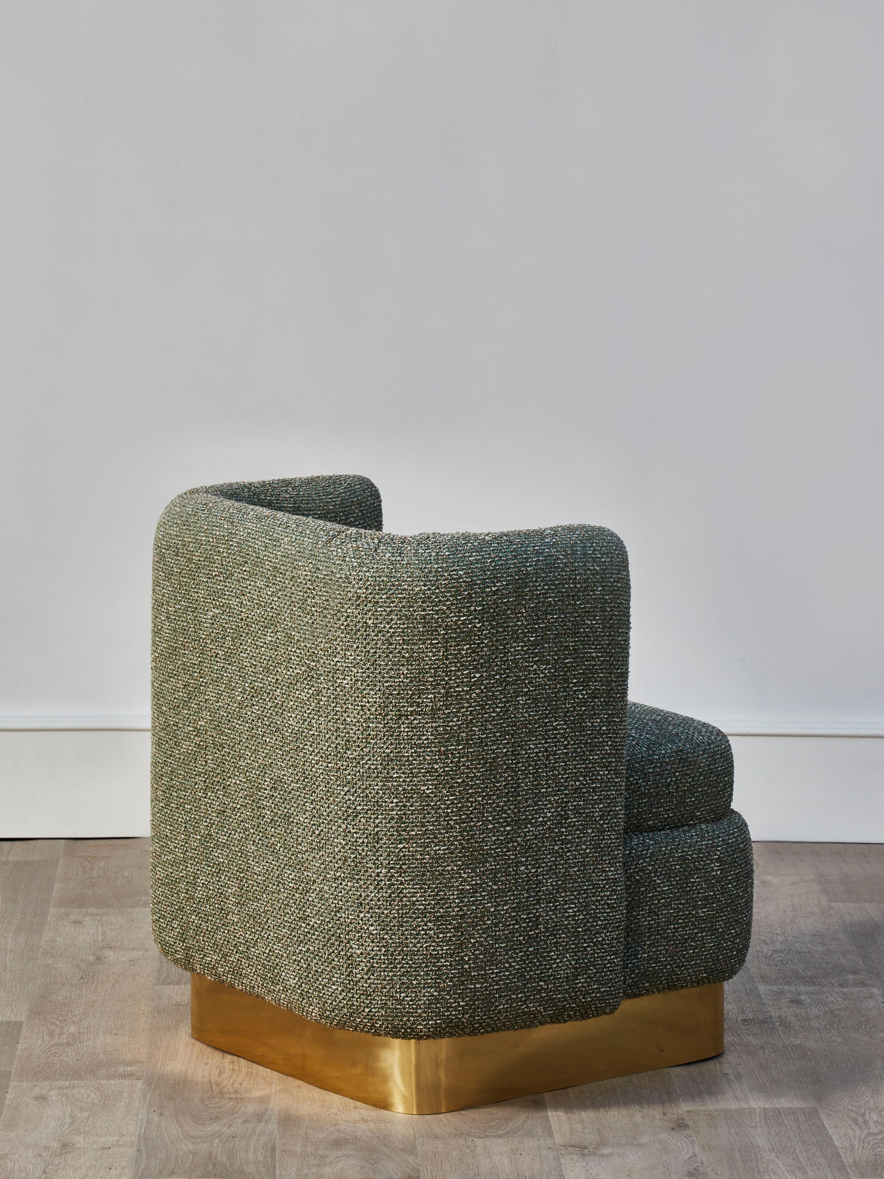 French Green Armchairs by Studio Glustin For Sale