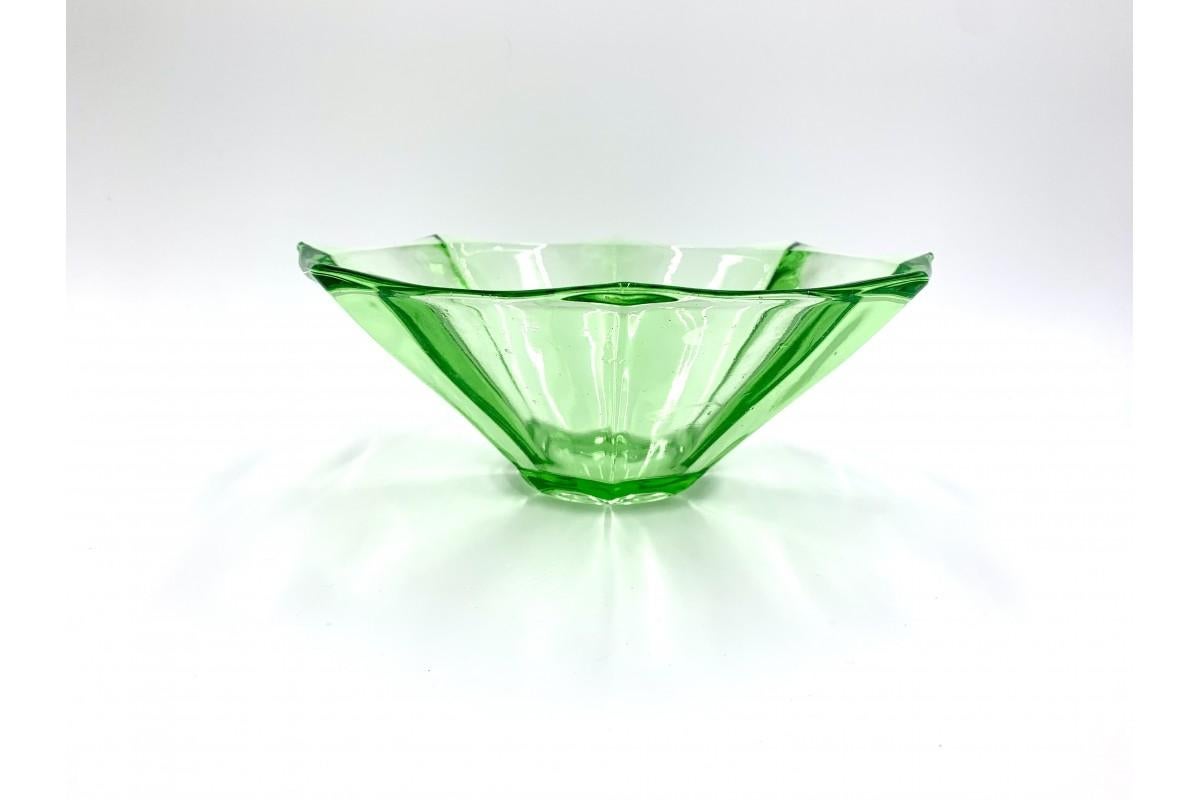 Late 20th Century Green Art Deco Bowl, Designed by J. Drost, Poland, 1970s