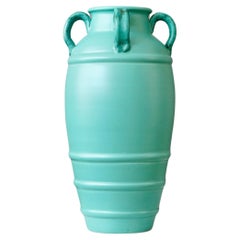Grüne Bodenvase aus Keramik im Art déco-Stil von Ewald Dahlskog, Bo Fajans, Schweden, 1930er Jahre