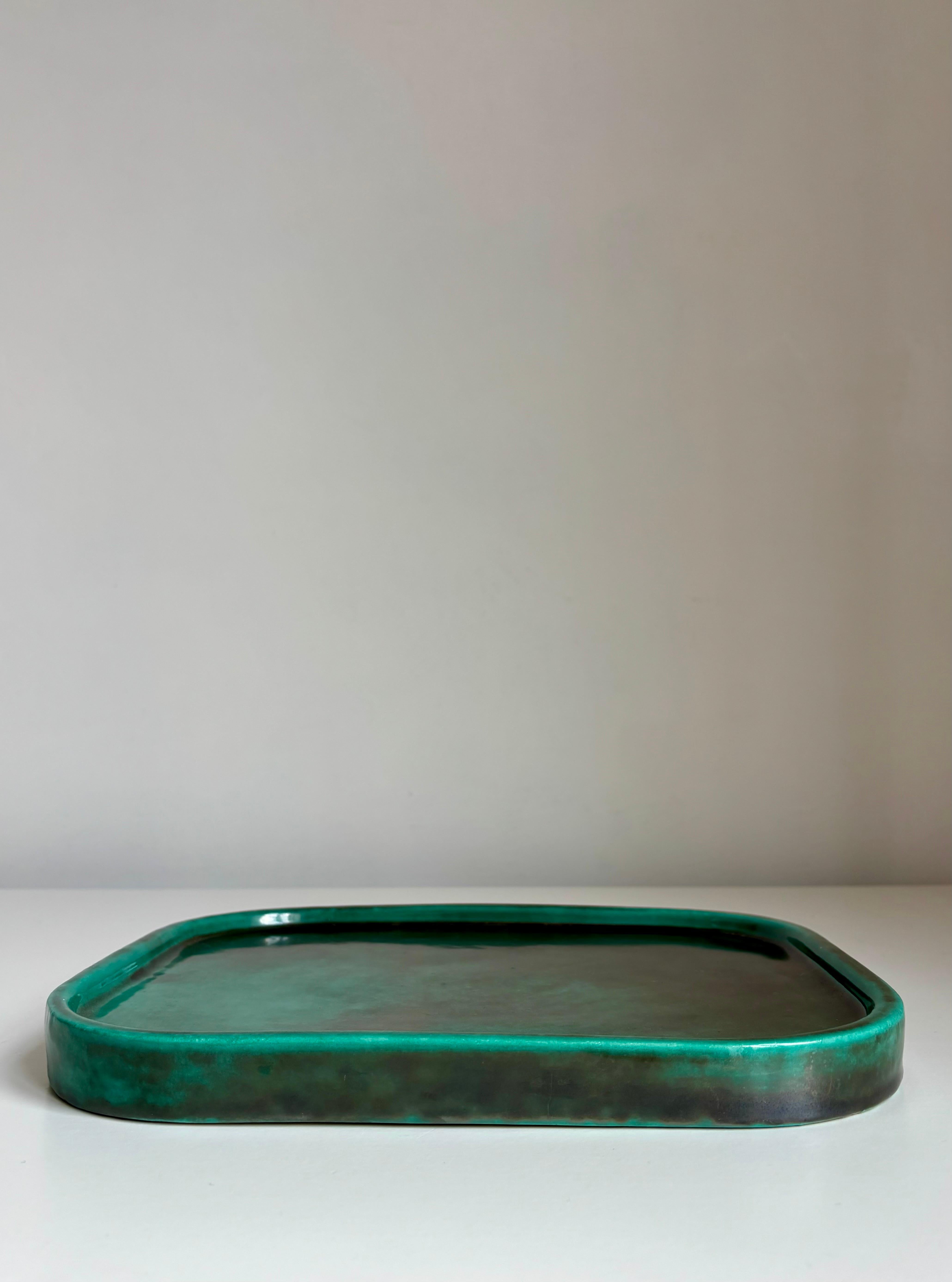 Juego de Servir de Cerámica Art Decó Verde, Upsala Ekeby, Años 30 en Bueno estado para la venta en Copenhagen, DK