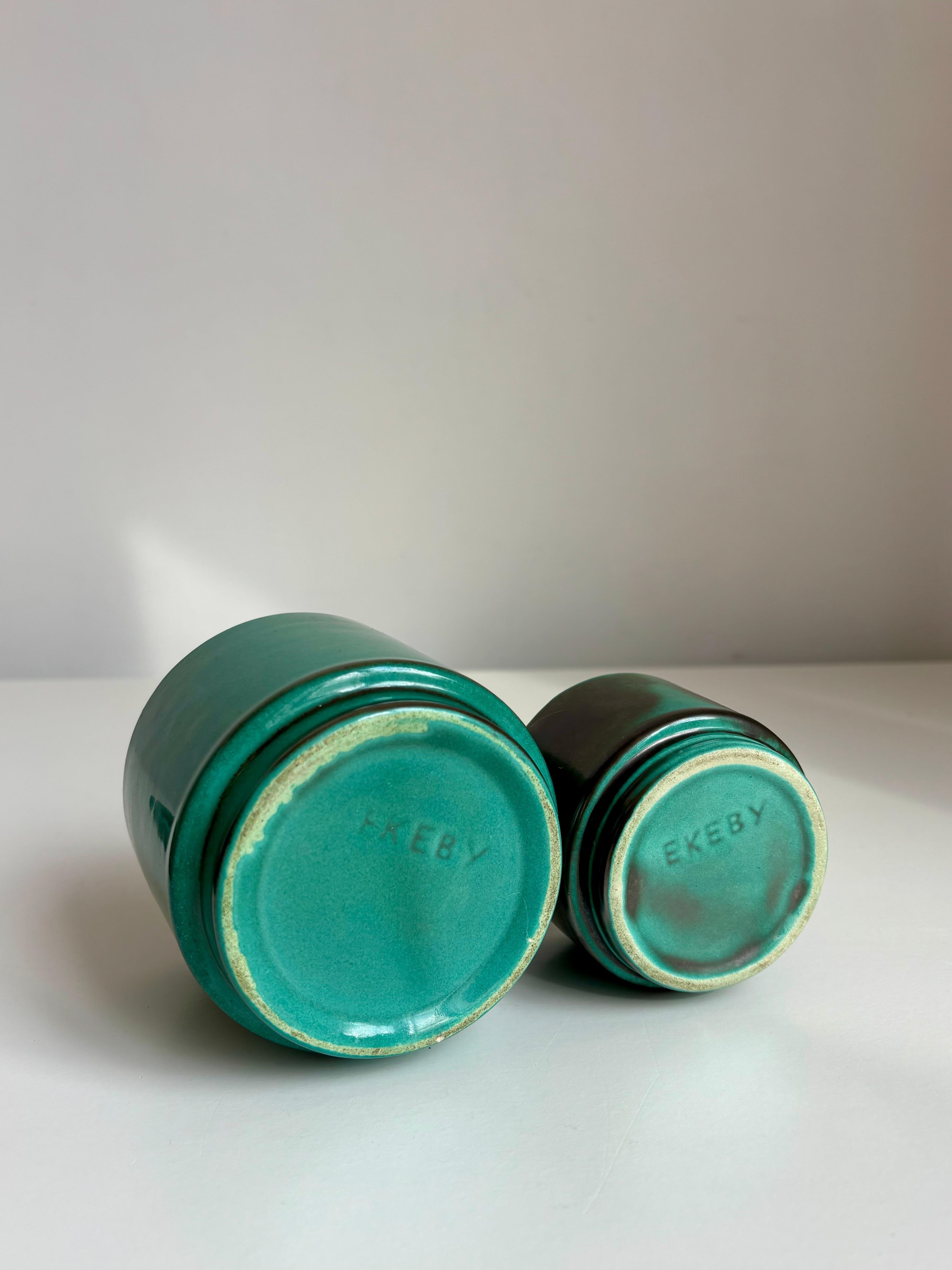 Juego de Servir de Cerámica Art Decó Verde, Upsala Ekeby, Años 30 Cerámico en venta