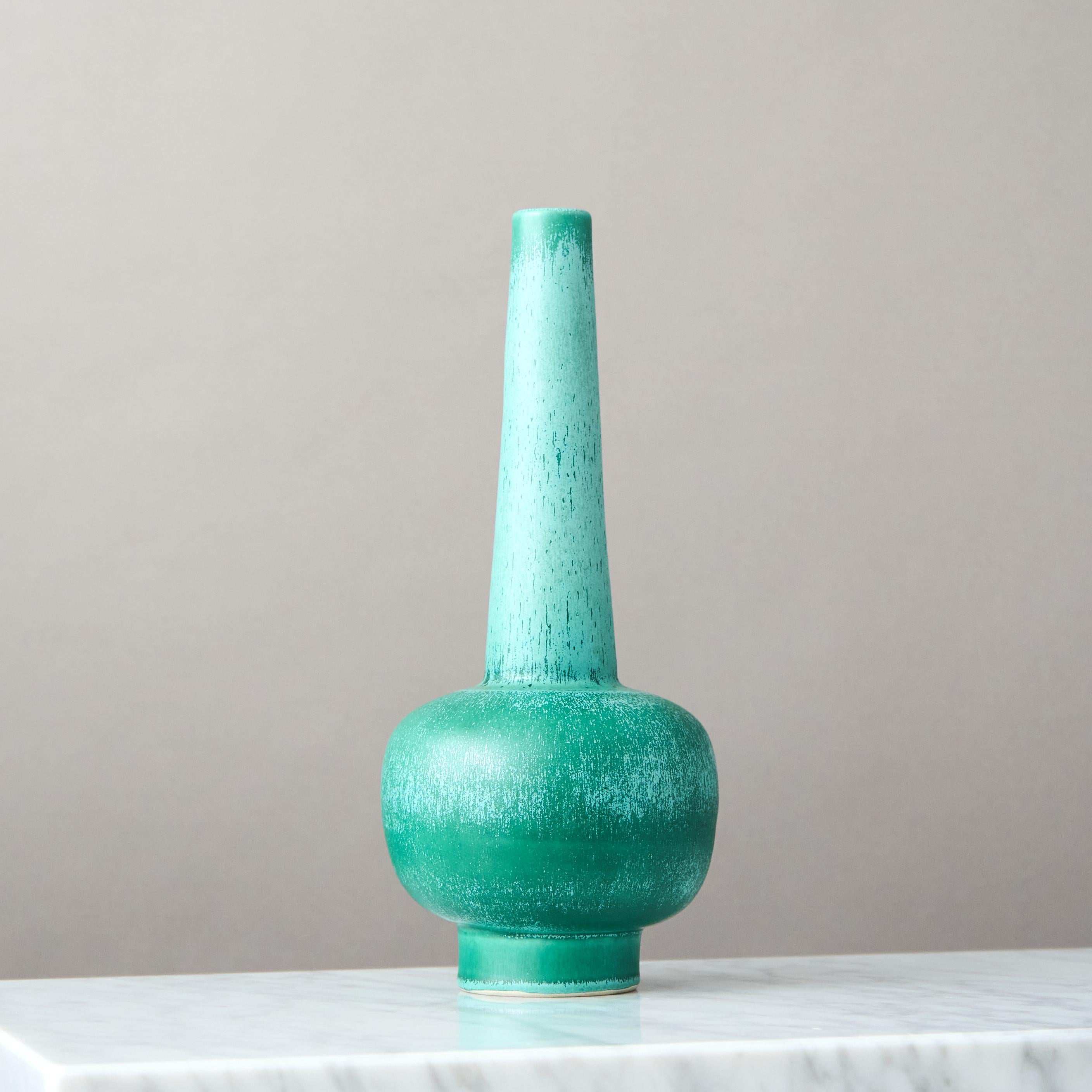 20th Century Green Art Deco Ceramic Vase by Bo Fajans, Sweden, 1930s For Sale
