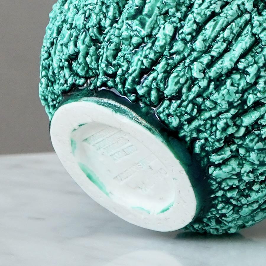 Vaso Chamotte Art Deco verde 'Hedgehog' di Gunnar Nylund. Rorstrand Svezia anni '30 in vendita 2