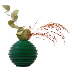 Green Art Deco Globose Vase, Ewald Dahlskog, , Scandinavian Modern