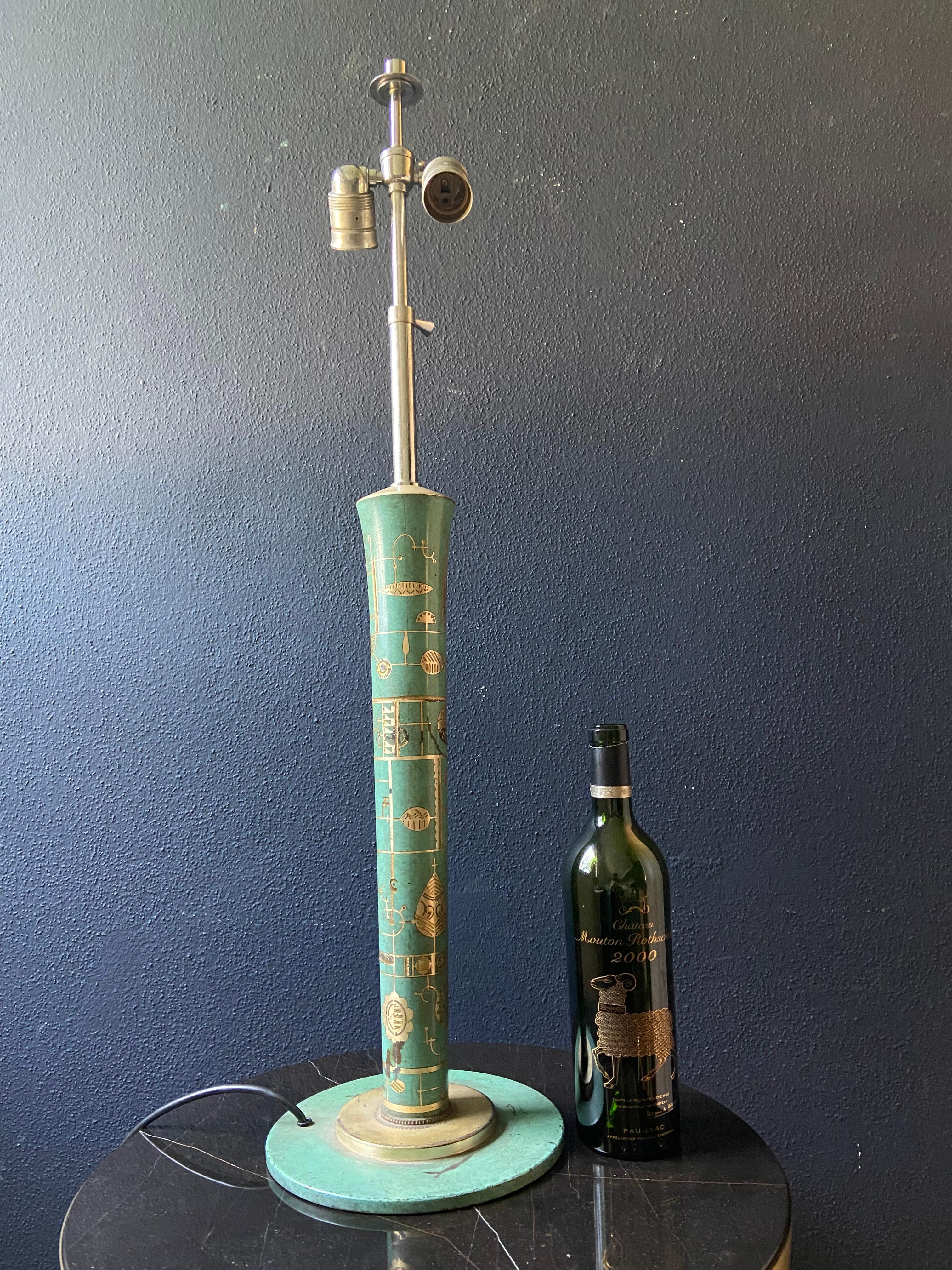 Lámpara de sobremesa Art Déco IKORA verde de Paul Haustein para WMF, Modelo 251 / 169a Art Decó en venta