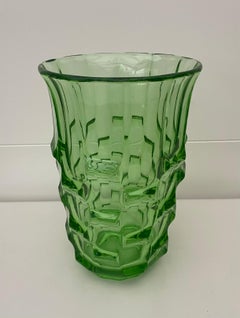 Green Art Deco Vase by August Walther & Söhne, 1930s