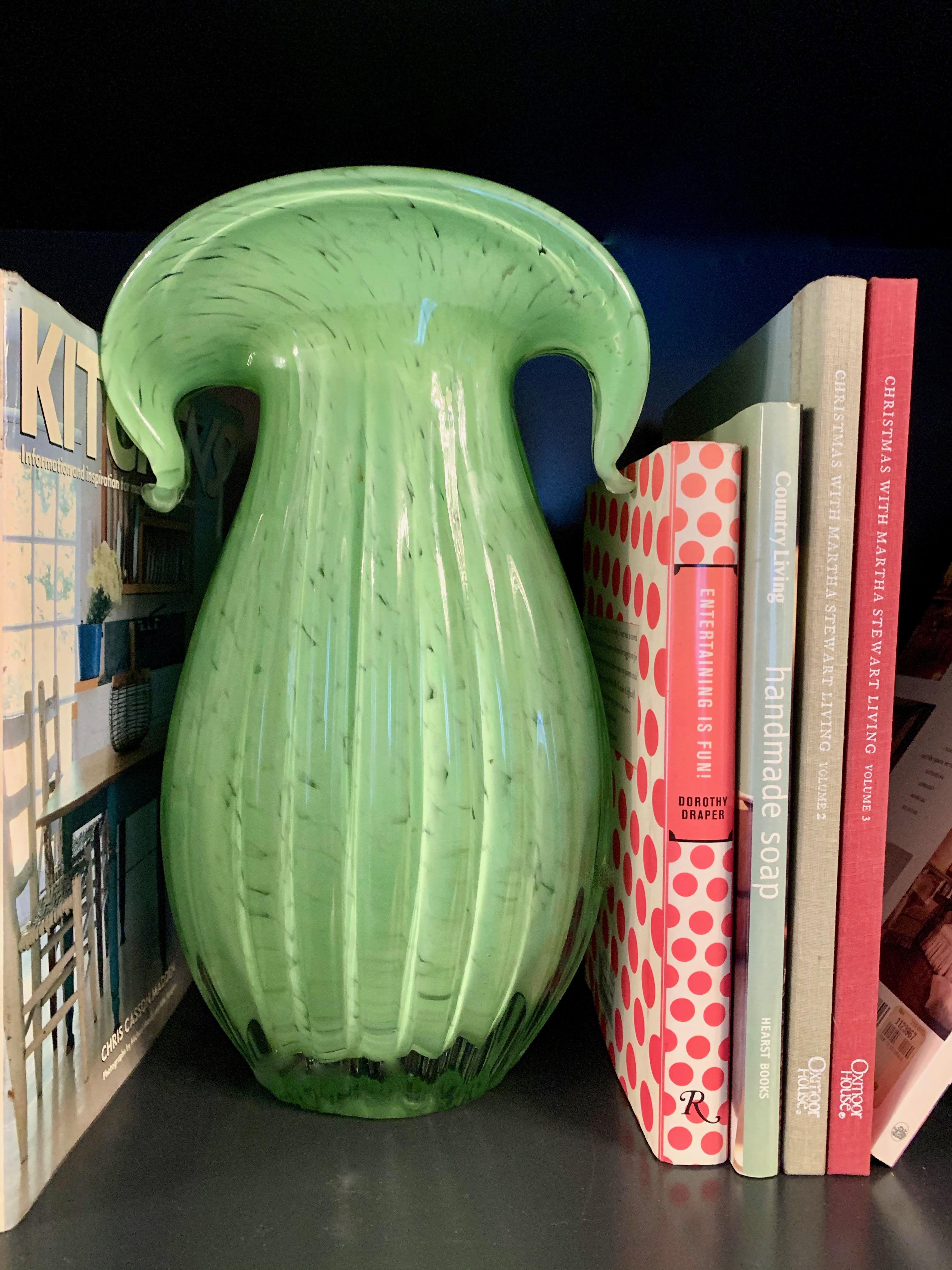 20th Century Green Art Glass Vase