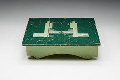 Green Art Populaire Side Table, France, 19th Century