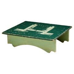 Mesa auxiliar Art Populaire verde, Francia, S. XIX
