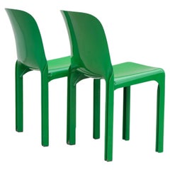 Grüner Artemide Selene-Stuhl von Vico Magistretti, um 1961