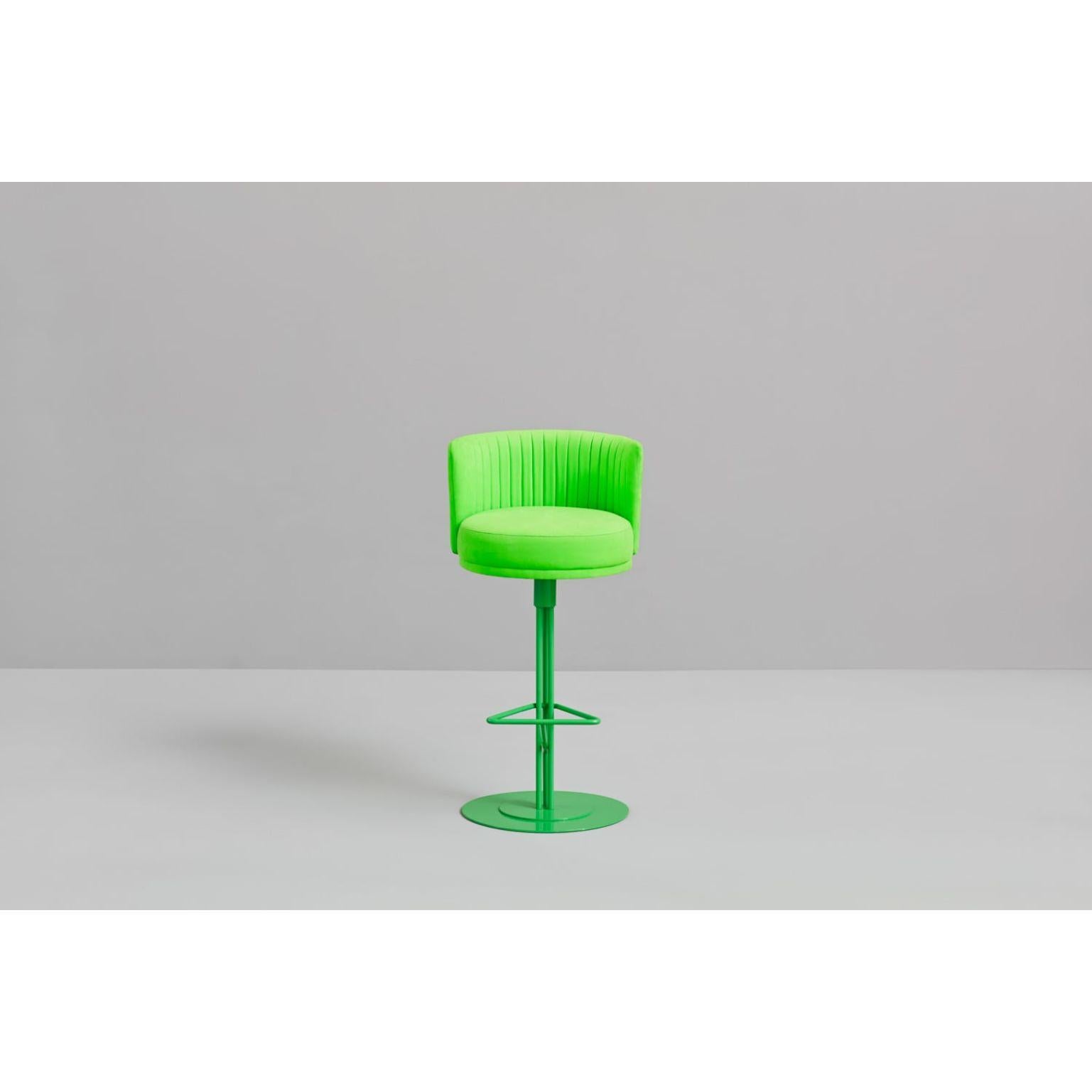 Green Athens stool by Pepe Albargues
Dimensions: W52, D55, H101, Seat 80
Materials: Iron structure and seat particles board
Foam CMHR (high resilience and flame retardant) for all our cushion filling systems
Painted iron structure

Also