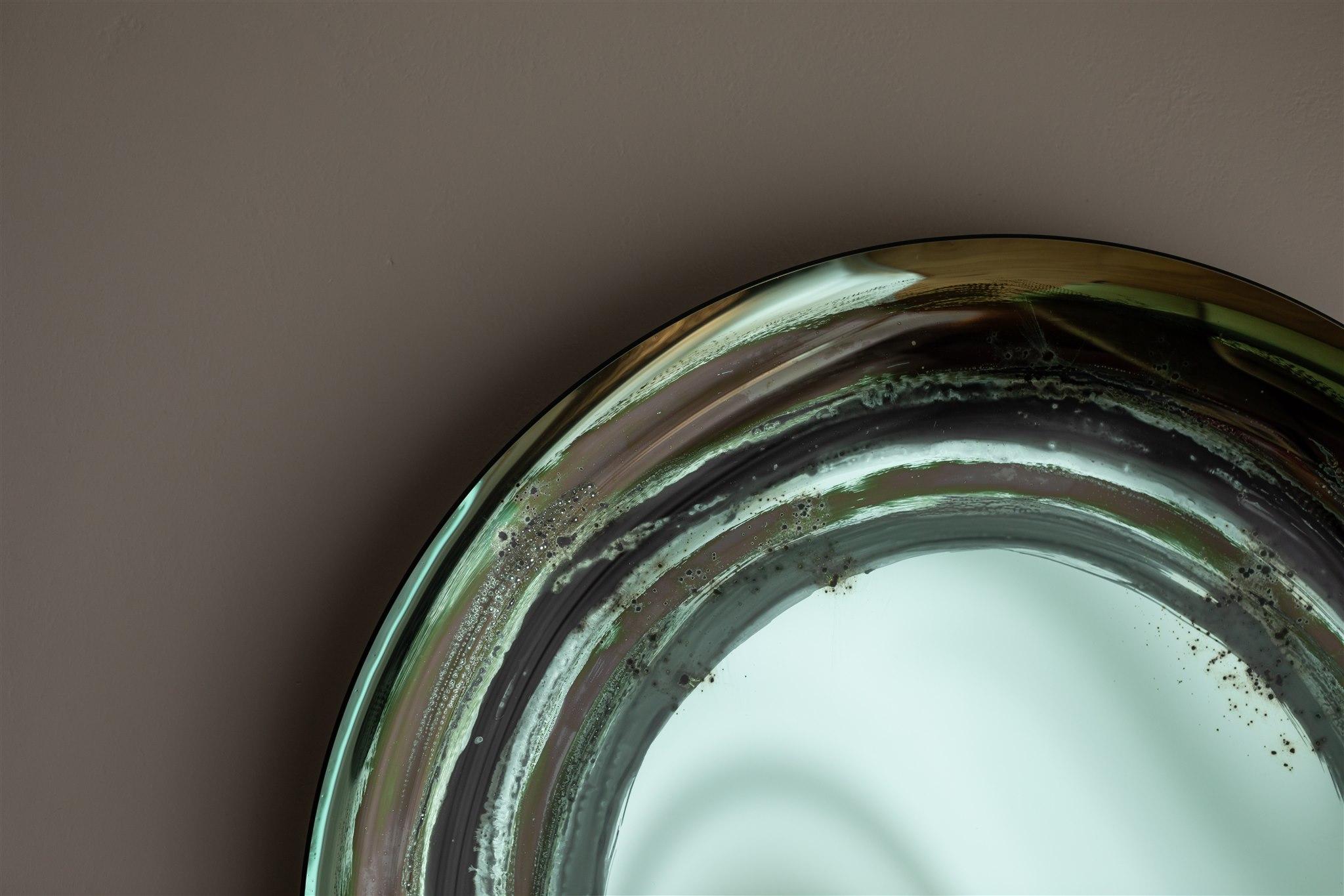 Miroir mural Aura vert par OOM Contemporary Glass en vente 5