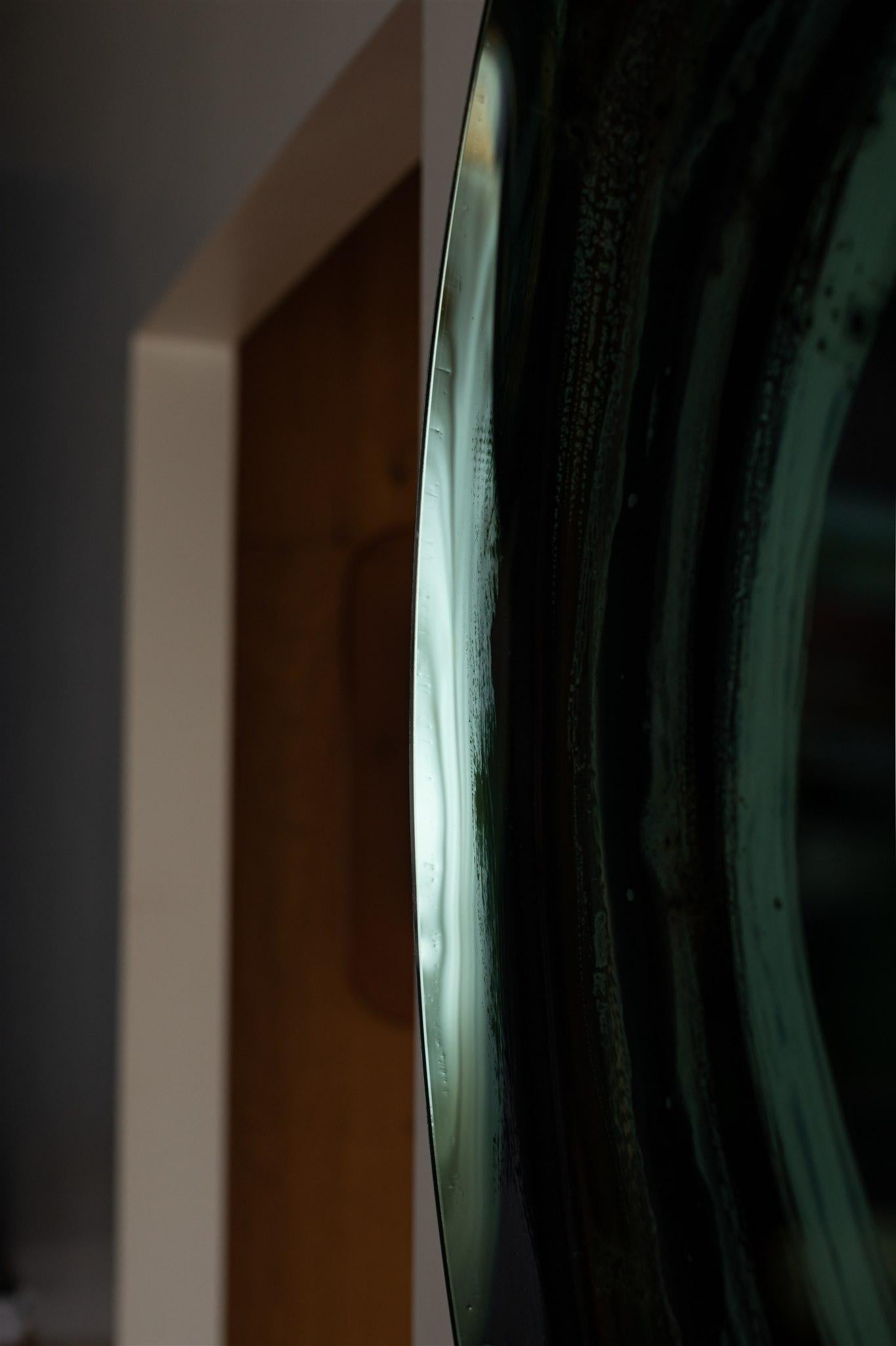 Verre Miroir mural Aura vert par OOM Contemporary Glass en vente