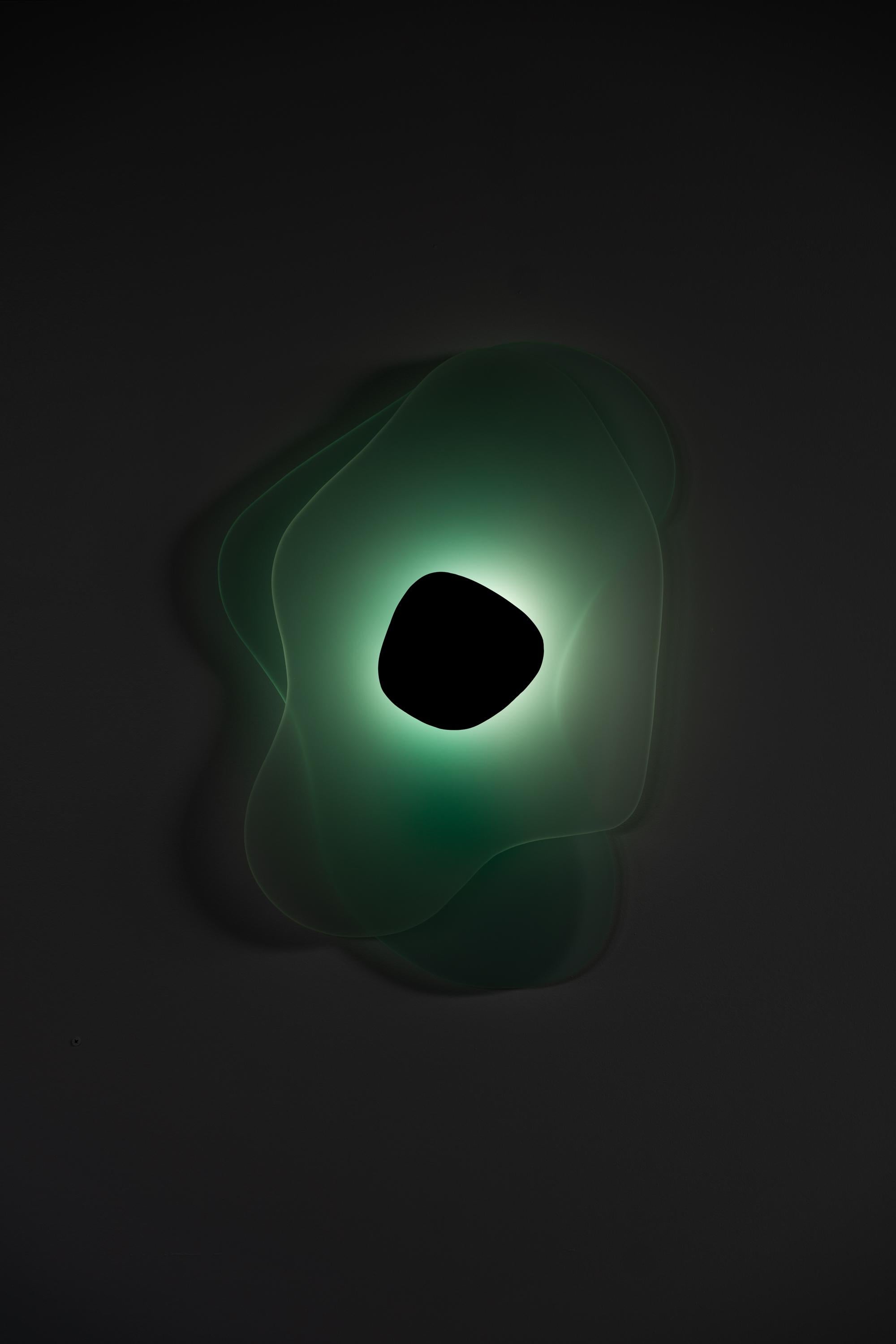 Green Aurora Resin LED Sconce by Richard Clarkson Studio For Sale 1