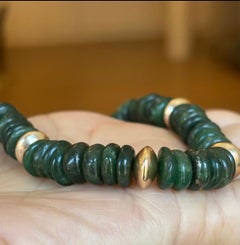 Green Aventurine and 14k Gold Necklace, 17.5"