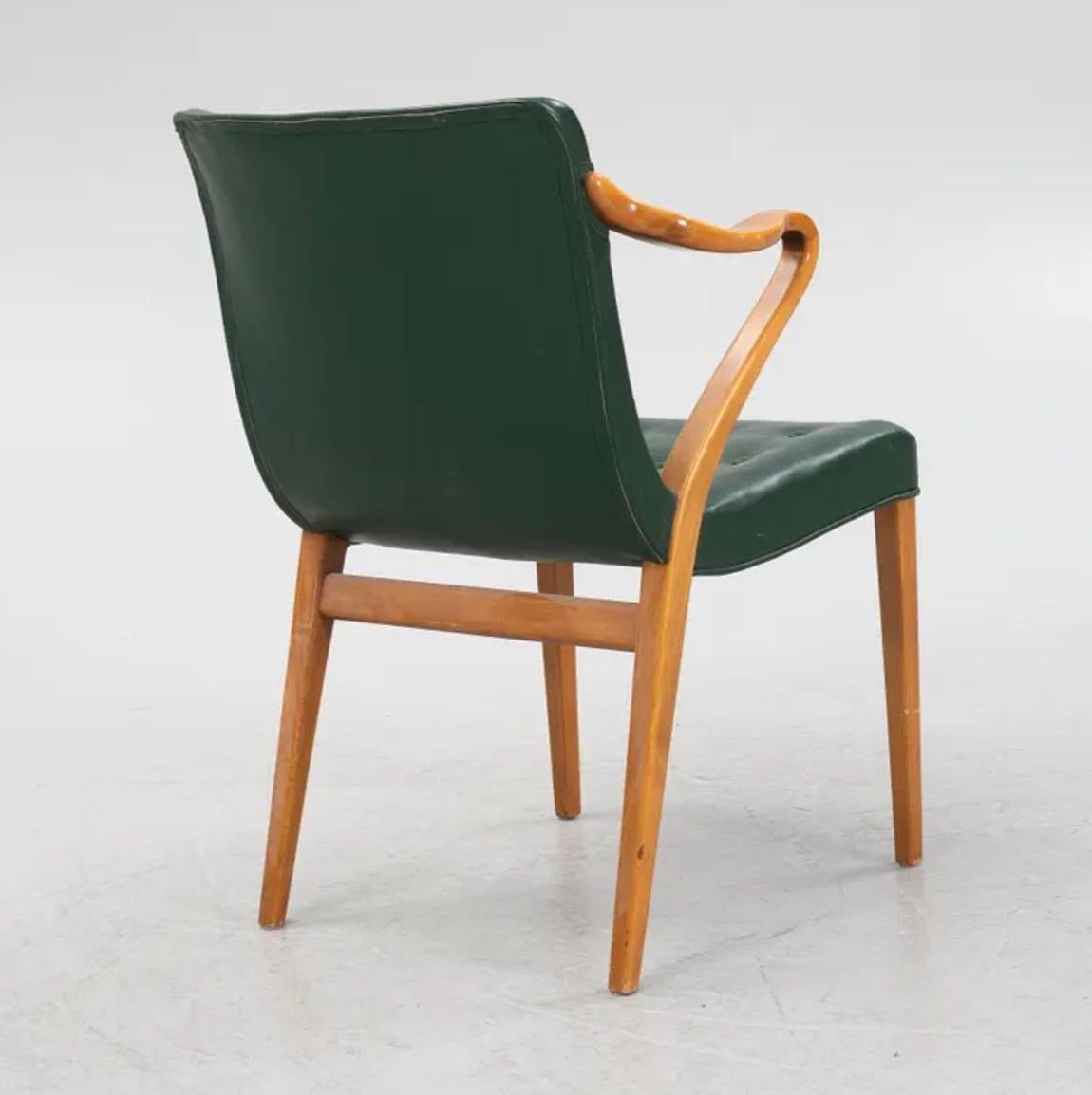 Sillón de haya Axel Larson Verde, su raro Model 1208 Moderno de mediados de siglo en venta
