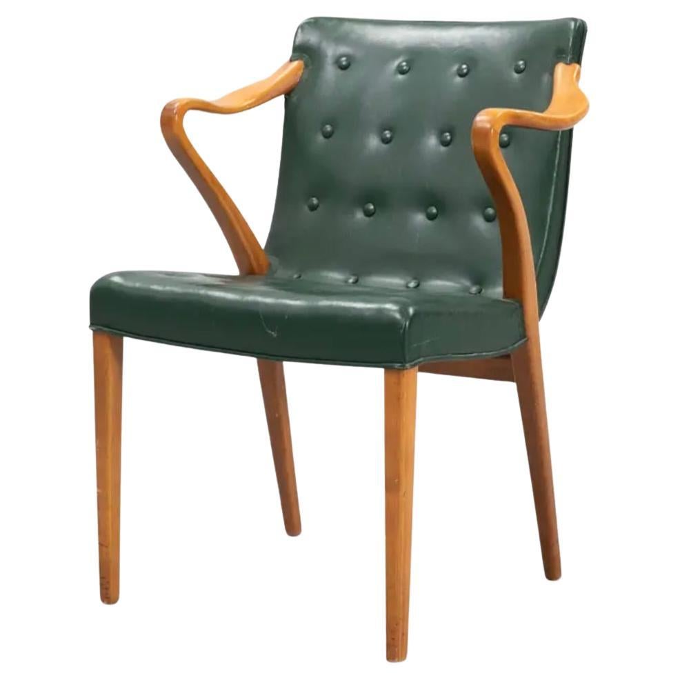 Sillón de haya Axel Larson Verde, su raro Model 1208 en venta
